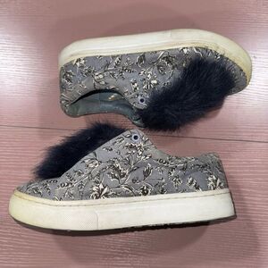 Sam Edelman Leya Sneakers with Navy Faux Fur Size 6